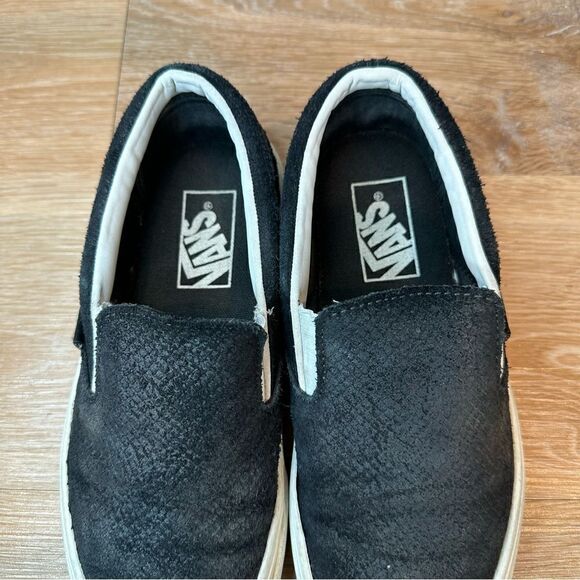 Vans Unisex Black Animal Skin Slip On Sneakers - Picture 8 of 11